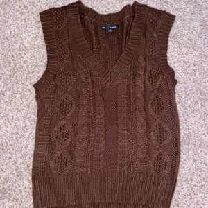 Brown Knitted Sweater Vest